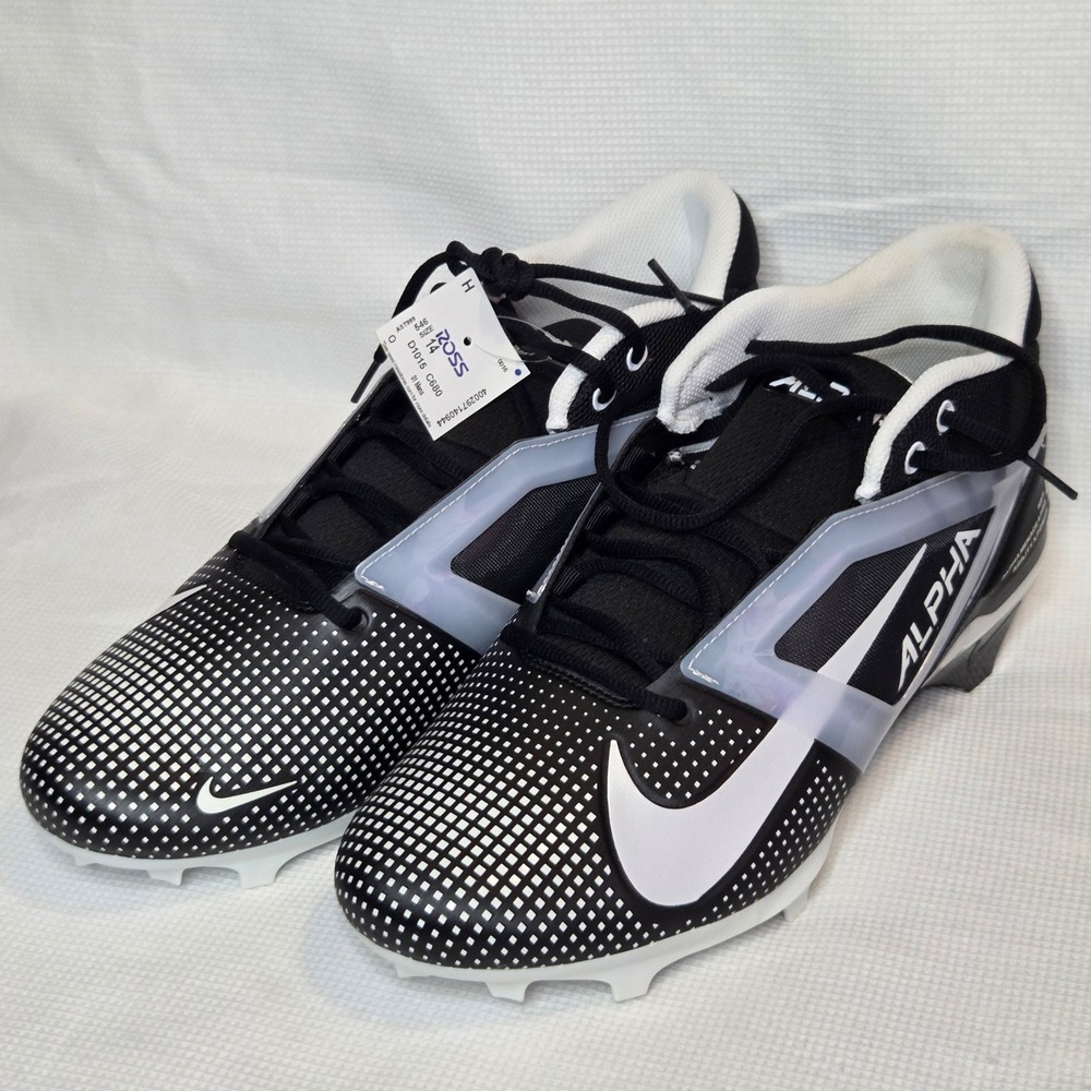 NEW Nike Alpha Menace 4 Pro Football Cleats Black White FZ7702-005 Mens 14